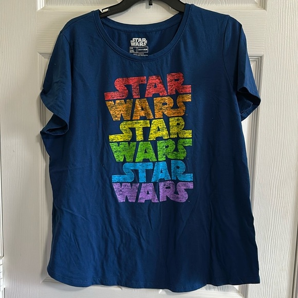 Star Wars Plus Size Women’s short-sleeve Blue T-Shirt Worn Once Size 2XL - Picture 1 of 3